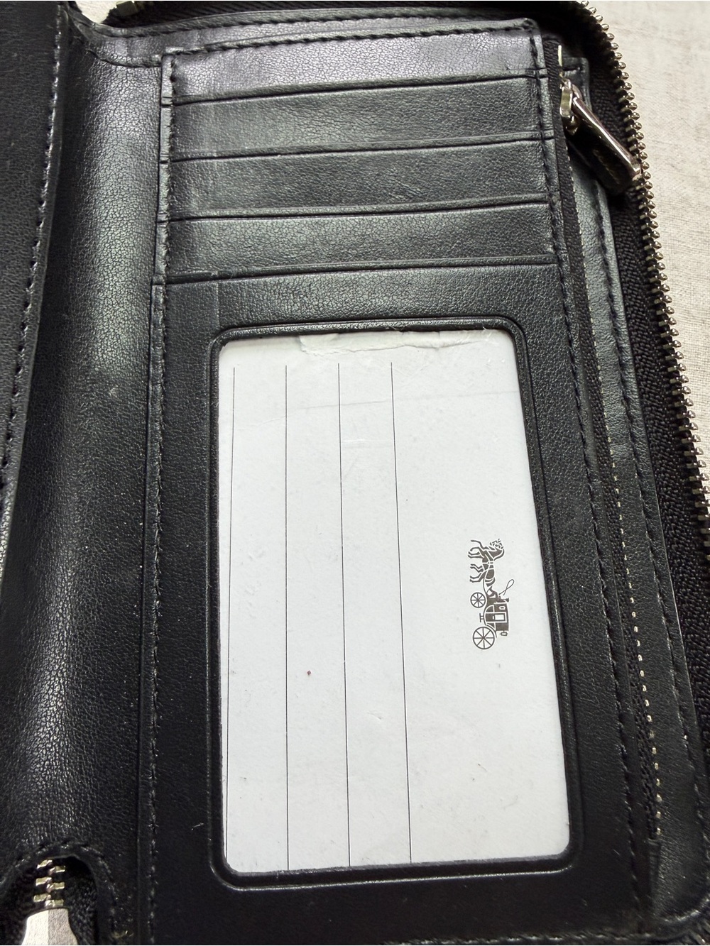 🔥🐰RARE Disney X Coach Medium Black Leather Zip Around Wallet w/ Thumper f/ Bambi - Picture 14 of 16